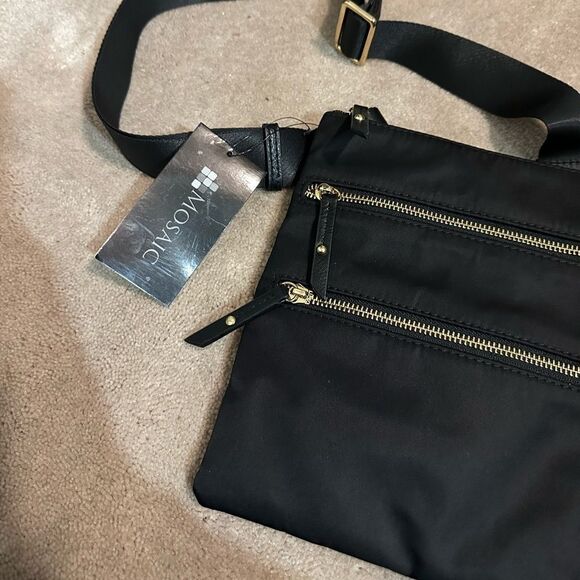 🆕MOSAIC NYLON CROSSBODY BAG BLACK - Picture 2 of 4